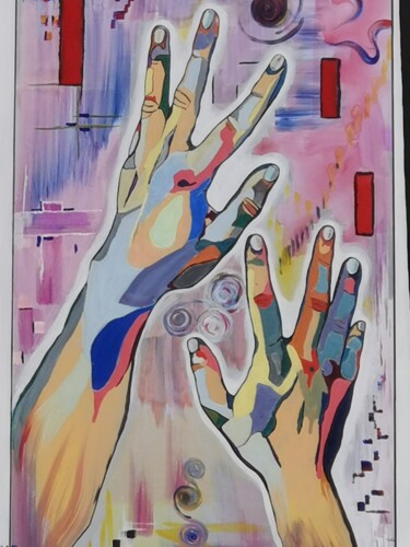 Pittura intitolato "Génèse" da Bob Mazurel, Opera d'arte originale, Acrilico