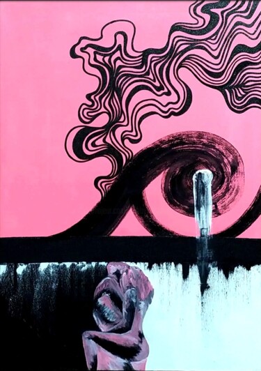 Картина под названием "Erotica Circle" - Bobby Restandy, Подлинное произведение искусства, Акрил