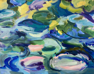 Painting titled "Waterlily No. 3" by Bobbye Cochran, Original Artwork, Oil