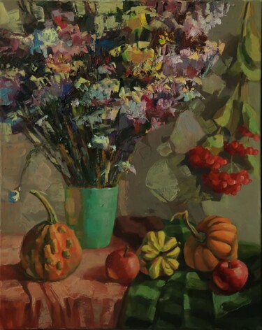 Painting titled "Осенний натюрморт" by Bodis, Original Artwork, Oil