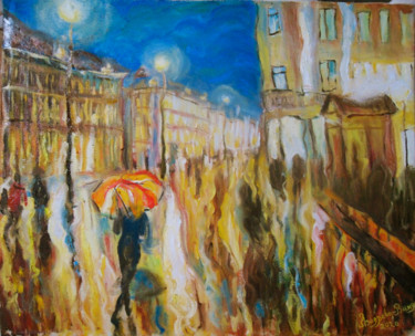 Картина под названием "Petersburg.After th…" - Ludmila Bodrova-Vind, Подлинное произведение искусства, Масло Установлен на Д…