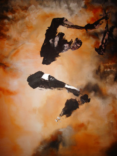 Peinture intitulée "fire prayer" par Pierre Levicky, Œuvre d'art originale