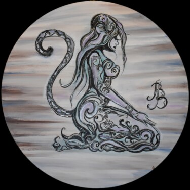 Painting titled "Silhouette1" by Bogdalena Bah, Original Artwork, Acrylic Mounted on Wood Stretcher frame