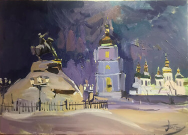 Painting titled "Зимова Софія" by Bogdan Burak, Original Artwork, Oil