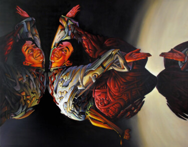 Schilderij getiteld "Fly." door Bogdan Dide, Origineel Kunstwerk, Olie