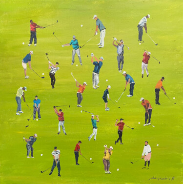 Painting titled "Golfers" by Bogdan Shiptenko, Original Artwork, Acrylic