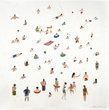 Pintura intitulada "Bathing Season" por Bogdan Shiptenko, Obras de arte originais, Aquarela