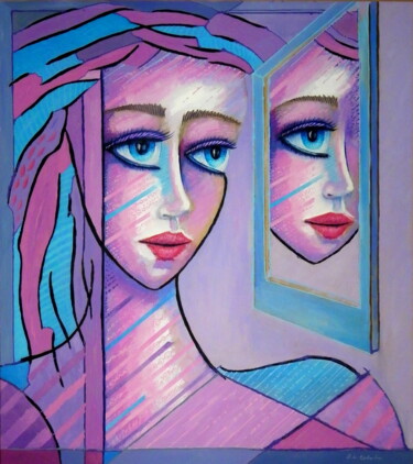 Peinture intitulée "Selfie" par Bohdan Wincenty Łoboda, Œuvre d'art originale, Acrylique