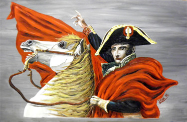 Pintura intitulada "Napoleon crossing t…" por Leandro Boi, Obras de arte originais, Óleo