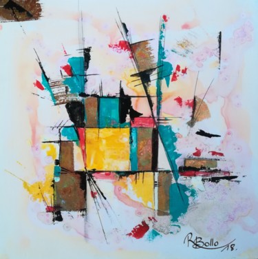 Peinture intitulée "croisement n°1" par Roxane Bollo, Œuvre d'art originale, Acrylique