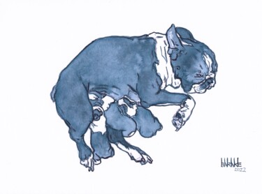 제목이 "BOSTON TERRIER MOM…"인 미술작품 Barake Sculptor로, 원작, 잉크