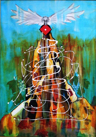 Schilderij getiteld "Squaring of the cir…" door Bonsanthy, Origineel Kunstwerk, Acryl