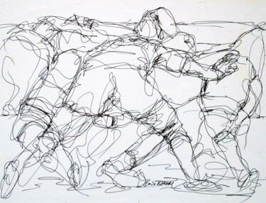 Dibujo titulada "Rugbystiquement vôt…" por Boris Barbey, Obra de arte original, Bolígrafo