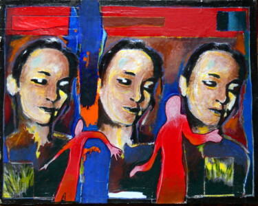 Pittura intitolato "La femme au trois v…" da Boris Barbey, Opera d'arte originale, Acrilico