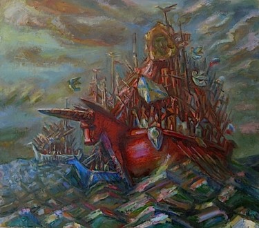 Painting titled "Флотилия" by Boris Kotov, Original Artwork, Other