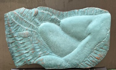 Sculpture titled "Nude in blue" by Boruch Jenia Lev, Original Artwork, Clay