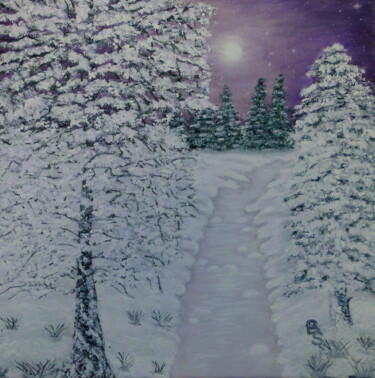 绘画 标题为“Winter violett” 由Bosa Steinert, 原创艺术品, 油