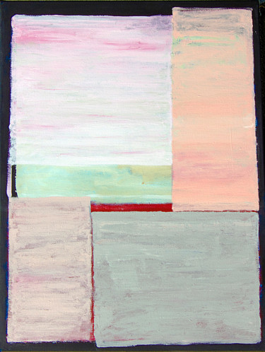 Painting titled "Landscape with a pe…" by Leo Bos, Original Artwork, Acrylic Mounted on Wood Stretcher frame