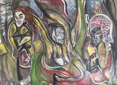 Pittura intitolato "Les monstres" da Bossquito, Opera d'arte originale, Olio