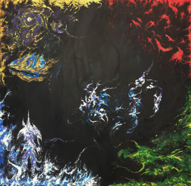 Картина под названием "L'ocean primordial" - Alin Eduard Botez, Подлинное произведение искусства, Акрил