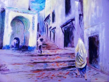 Pittura intitolato "la Casbah mauve" da Abdelilah Boubchir, Opera d'arte originale, Acrilico