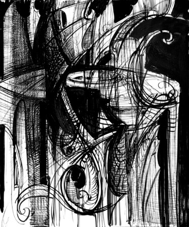 "Divertimento II" başlıklı Resim Boyan Yanev tarafından, Orijinal sanat, Mürekkep