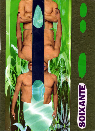 Collages intitulée "Nu Vert (corps disl…" par Boyfred, Œuvre d'art originale, Collages
