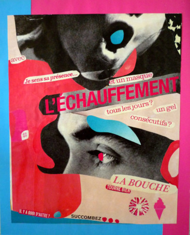 Collagen mit dem Titel "L'Echauffement" von Boyfred, Original-Kunstwerk, Collagen