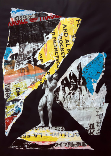 Collages intitulée "Beefcake II-5 (Atla…" par Boyfred, Œuvre d'art originale, Collages