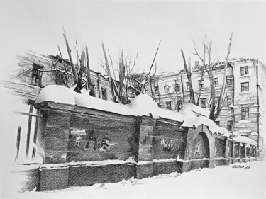 Картина под названием "TPU. 1979. The Wall" - Boytsov, Подлинное произведение искусства, Пастель