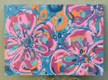 Painting titled "Floraison – motif e…" by Richard Brachais, Original Artwork, Oil