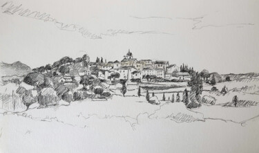 Drawing titled "Mougins le vieux vi…" by Pascal Brachet, Original Artwork, Pencil