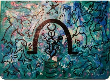Картина под названием "La naissance d'Asta…" - Brahim Megherbi, Подлинное произведение искусства, Акрил