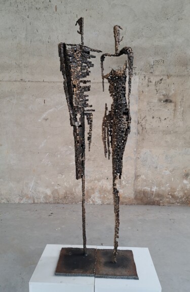 Skulptur mit dem Titel "Man and Woman  mosa…" von Brano Brody, Original-Kunstwerk, Metalle