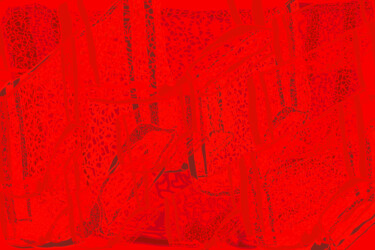Arts numériques intitulée "Dentelle rouge" par Mildrède Brevet, Œuvre d'art originale, Peinture numérique