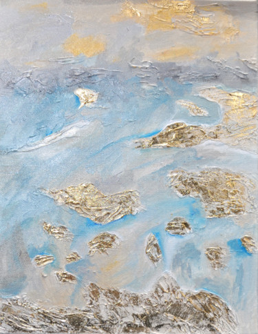 Peinture intitulée "Golden Islands" par Bridg', Œuvre d'art originale, Acrylique Monté sur Châssis en bois