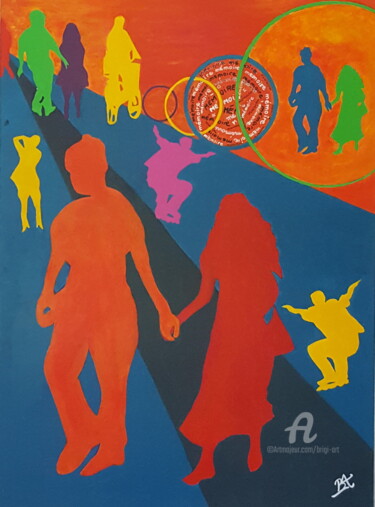 Pittura intitolato "NANTES, anneaux de…" da Brigi'Art, Opera d'arte originale, Acrilico