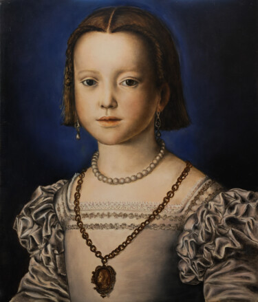 Painting titled "Bianca, d'Agnolo Br…" by Brigite Rosa, Original Artwork, Oil
