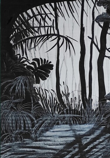 图画 标题为“Forêt Tropicale” 由Brigitte Barcos Nosetti, 原创艺术品, 墨