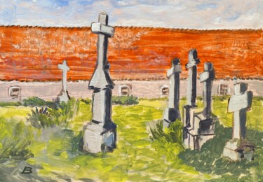 Pintura titulada "Friedhof beim Klost…" por Brigitte Böhme, Obra de arte original, Acrílico