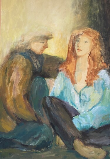 Pintura titulada "Freundinnen" por Brigitte Böhme, Obra de arte original, Acrílico