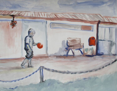 Peinture intitulée "Ballspiel" par Brigitte Böhme, Œuvre d'art originale, Acrylique