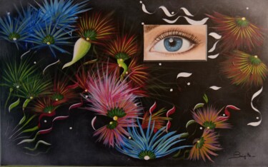 Peinture intitulée "La Curiosité" par Brigitte Dole, Œuvre d'art originale, Acrylique