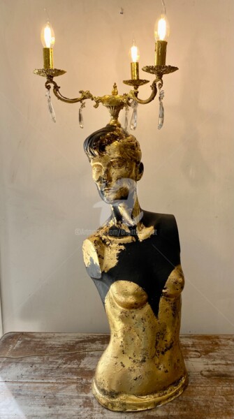 Скульптура под названием "Twin Angels 2" - Brigitte Dravet, Подлинное произведение искусства, Светильник