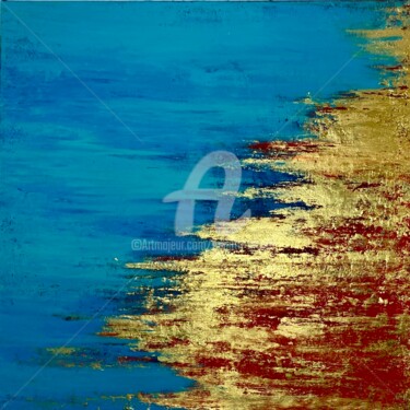 Painting titled "Rivages" by Brigitte Dravet, Original Artwork, Acrylic Mounted on Wood Stretcher frame