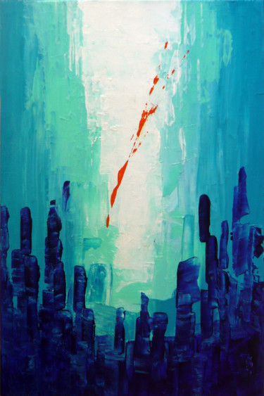 Peinture intitulée "Abyss" par Brigitte Dumont, Œuvre d'art originale, Huile