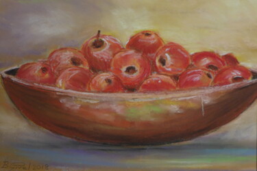 Pittura intitolato "Pommes" da Brigitte Givel, Opera d'arte originale, Pastello Montato su Cartone