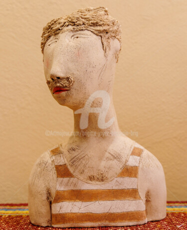 Скульптура под названием "Boniface" - Brigitte Joyez Beaurain (BRIG), Подлинное произведение искусства, Глина