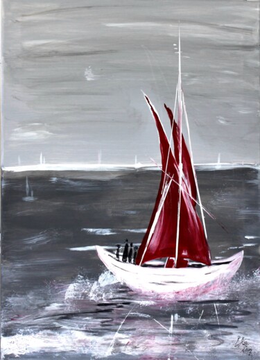 Pittura intitolato "sail away" da Brigitte Kölli, Opera d'arte originale, Acrilico