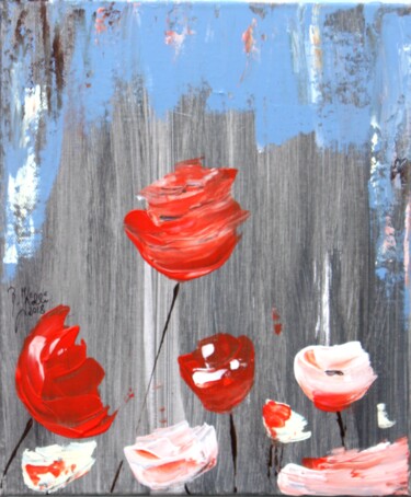Malerei mit dem Titel "remembrance poppy" von Brigitte Kölli, Original-Kunstwerk, Acryl